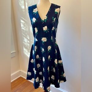 Draper James Navy Magnolia Fit & Flare Size 6 Dress EUC